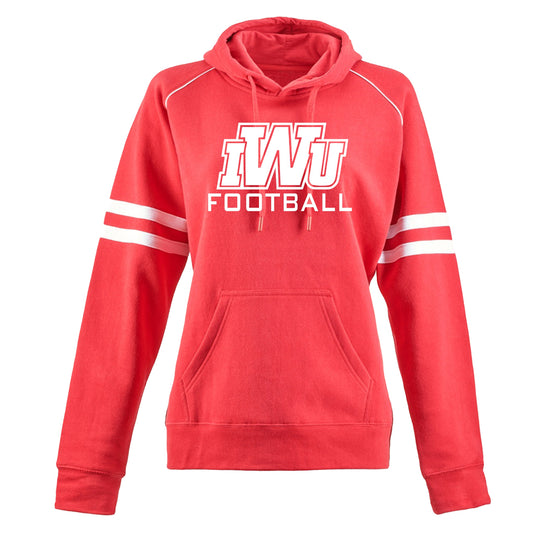 IWU Football Ladies Varsity Hoodie Red